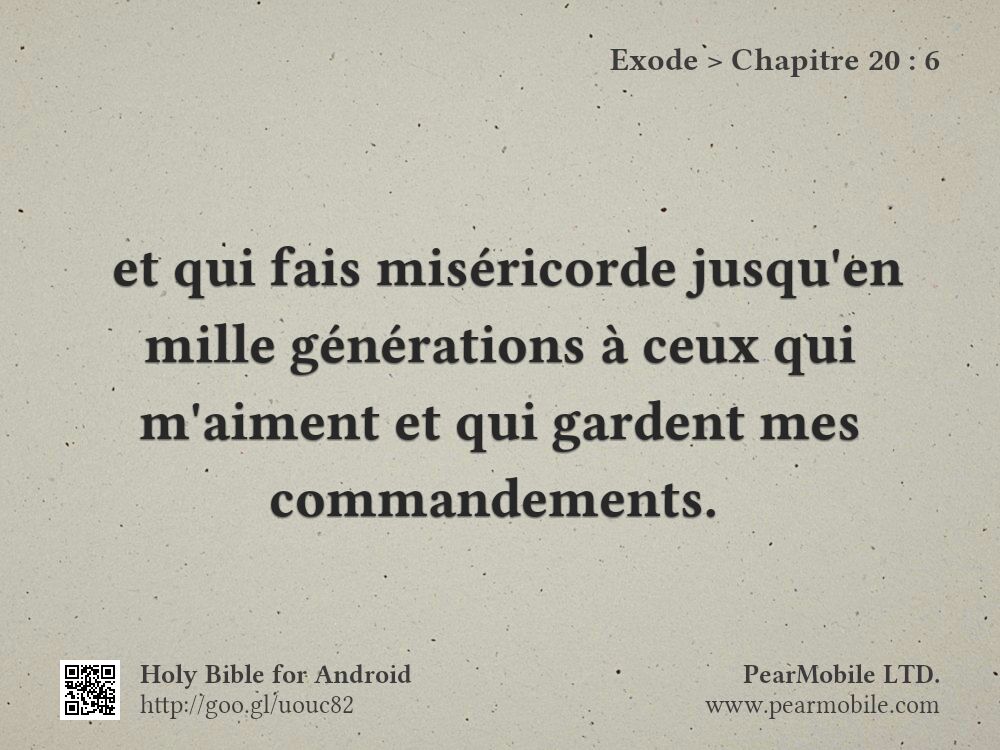 Exode, Chapitre 20:6